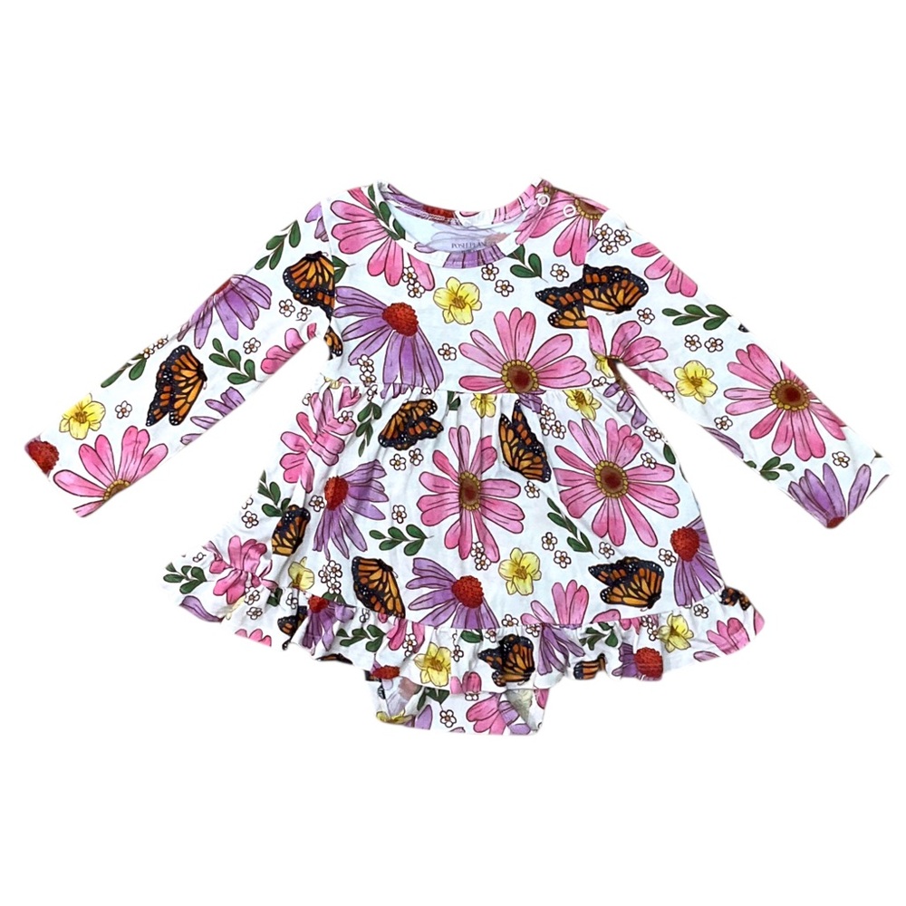 🆕 Posh Peanut Bamboo Floral Butterfly Onesie Dress